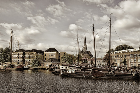 The harbor in Gouda, The Netherlands
